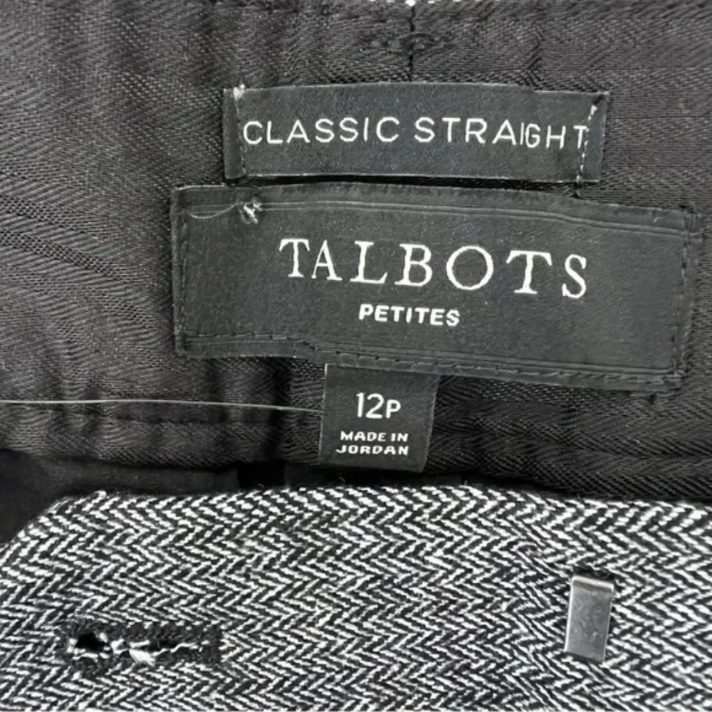 NWT Talbots Classic Straight Tweed Herringbone Pants Size 12P
